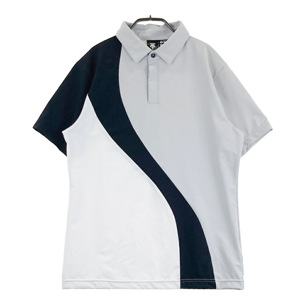 DESCENTE GOLF デサントゴルフ  半袖スポーツシャツ  薄墨色系 S 【中古】ゴルフお召しもの メンズ