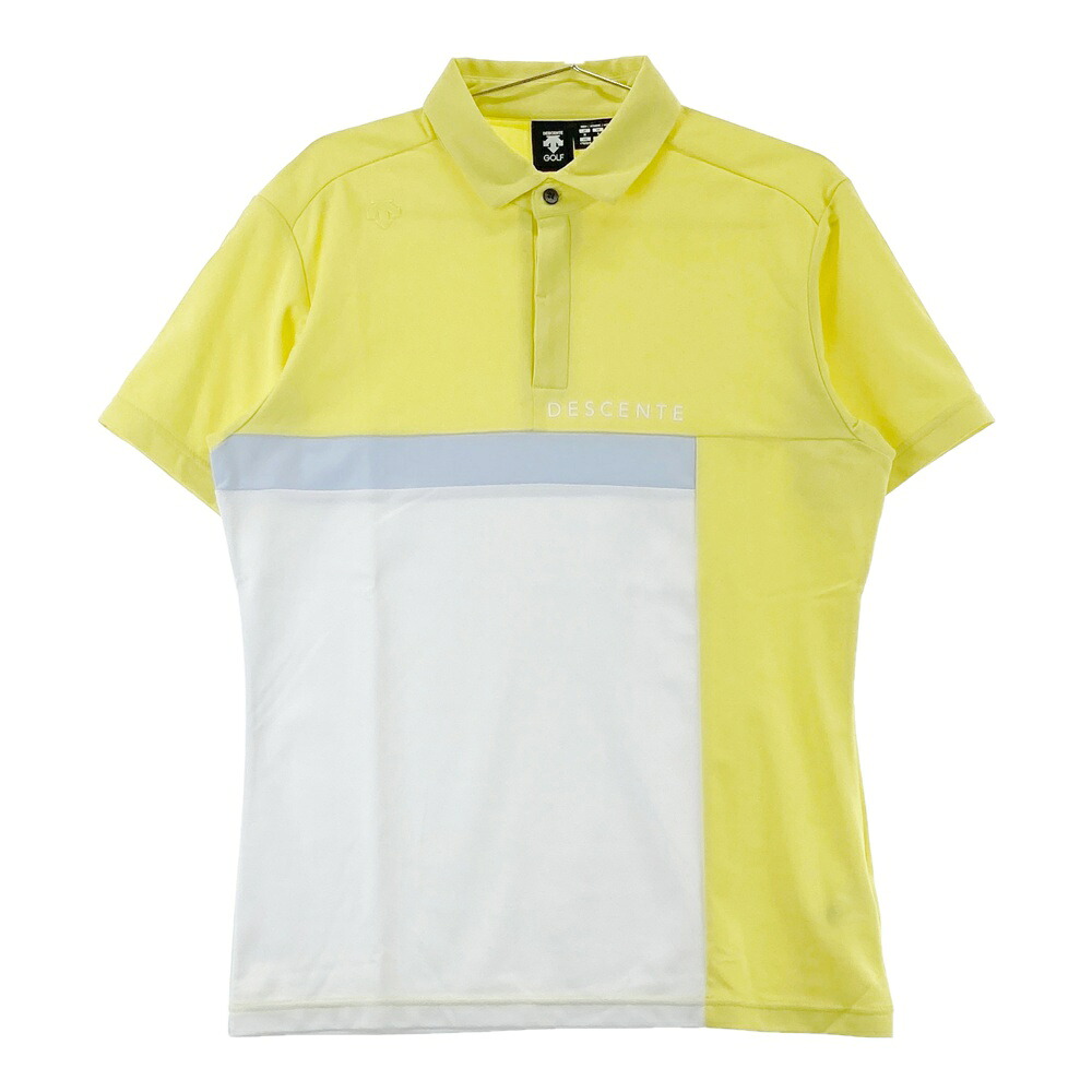 DESCENTE GOLF デサントゴルフ DGMVJA04 半袖スポーツシャツ  黄色系 M 【中古】ゴルフ御召しもの メンズ