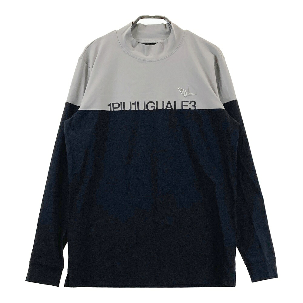 1PIU1UGUALE3 GOLF  ハイネック 長袖ティーシャツ  黒いこと系 4 【中古】ゴルフ御召しもの メンズ