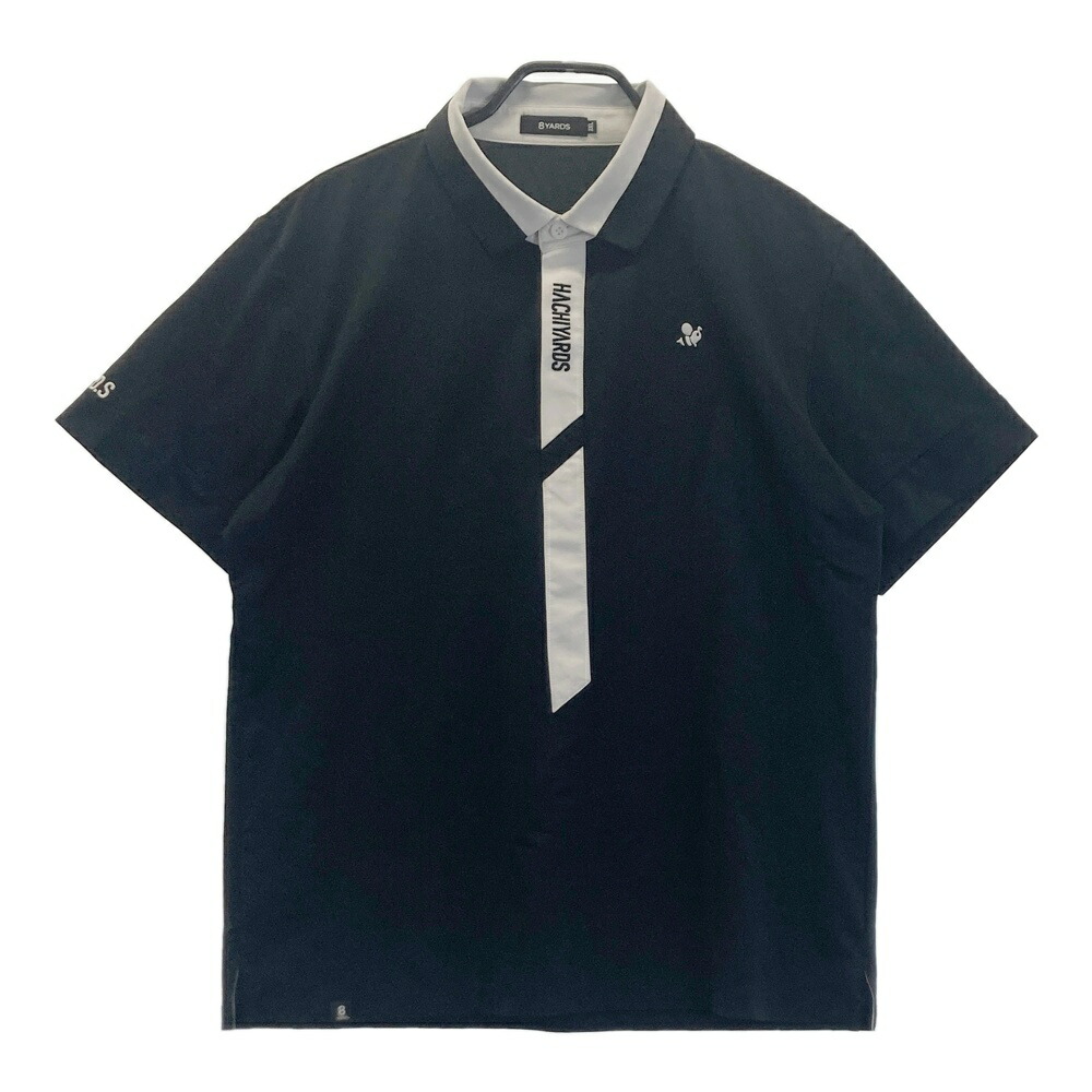 8YARDS ハチヤーズ  半袖スポーツシャツ  黒いこと系 2XL 【中古】ゴルフお召しもの メンズ