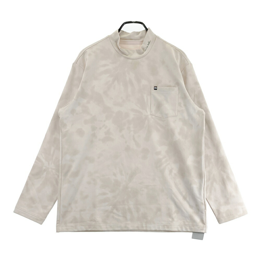 TRAVIS MATHEW トラビスマシュー  ハイネック 長袖プルオーバー 総柄 ベージュ系 2XL 【中古】ゴルフお召しもの メンズ