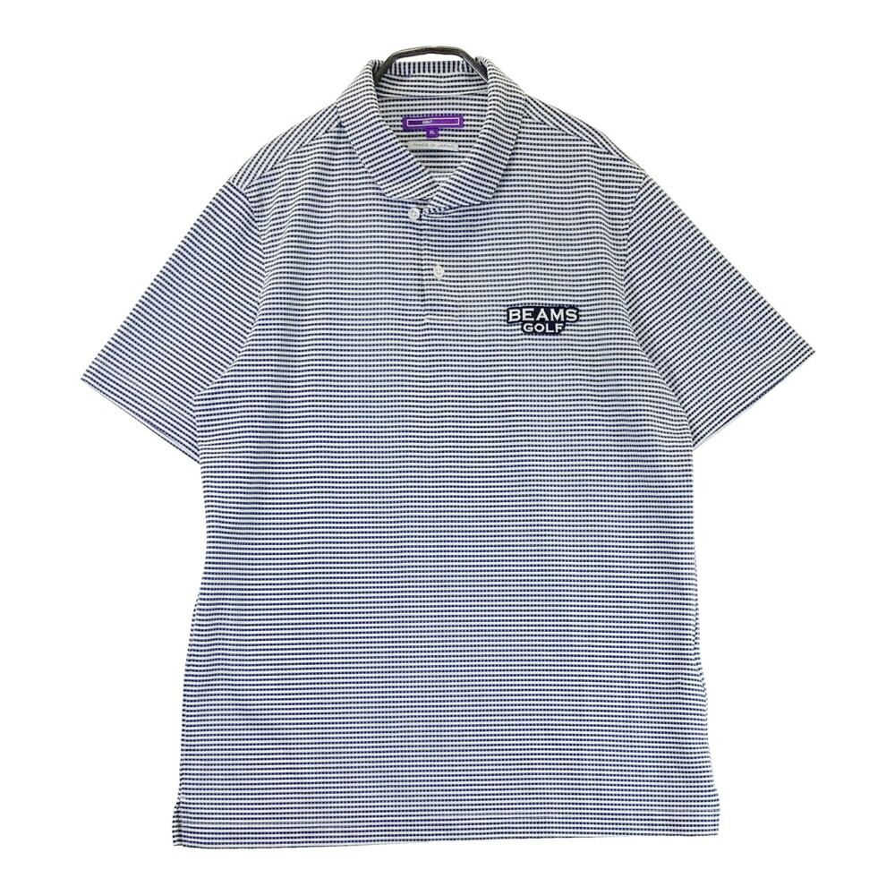 BEAMS GOLF ビームスゴルフ 2024年ひな形 半袖スポーツシャツ 照合のしるし柄 米国海軍系 XL 【中古】ゴルフ御召しもの メンズ