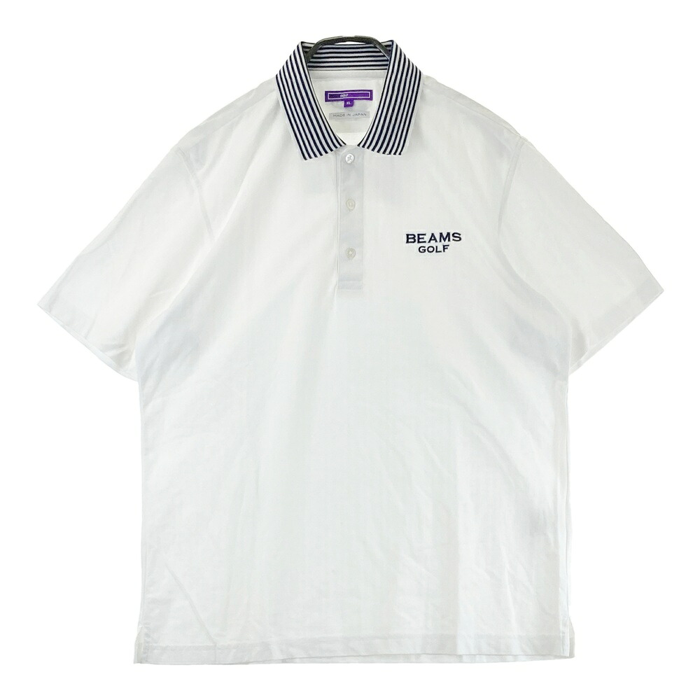 BEAMS GOLF ビームスゴルフ 2024年模範例 半袖スポーツシャツ  白いこと系 XL 【中古】ゴルフ御召しもの メンズ