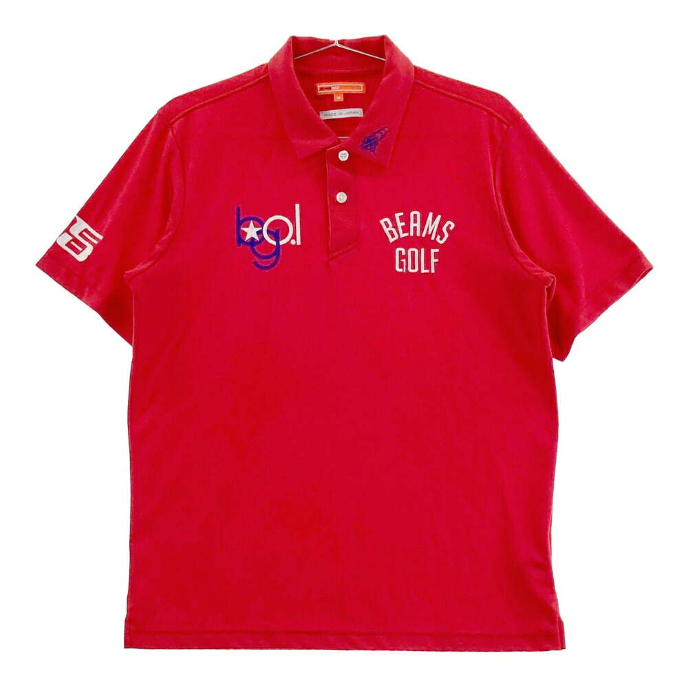 BEAMS GOLF ビームスゴルフ  半袖スポーツシャツ  赤いこと系 M 【中古】ゴルフ御召しもの メンズ