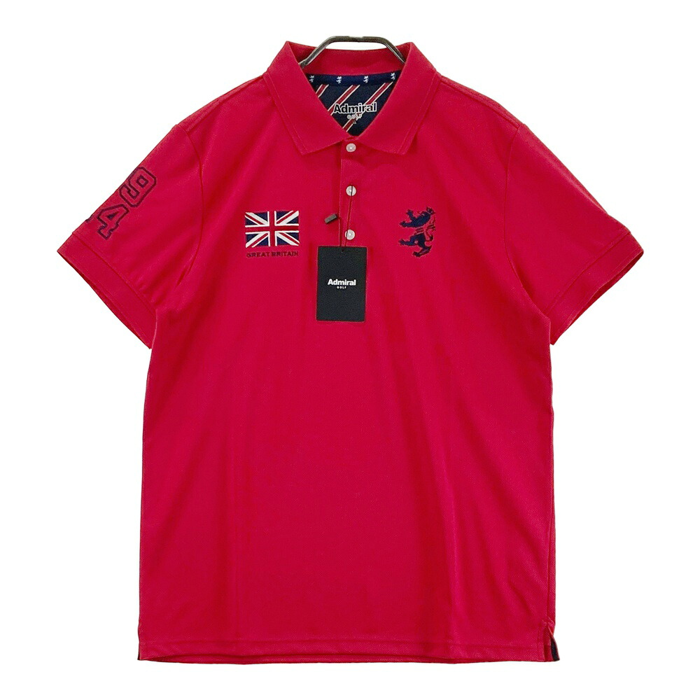 ADMIRAL アドミラル  半袖スポーツシャツ  赤いこと系 LL 【中古】ゴルフお召しもの メンズ