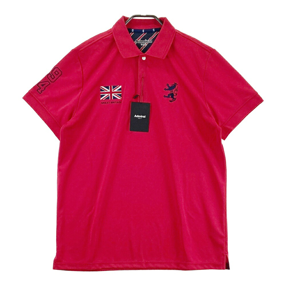 ADMIRAL アドミラル  半袖スポーツシャツ  赤いこと系 XL 【中古】ゴルフお召しもの メンズ