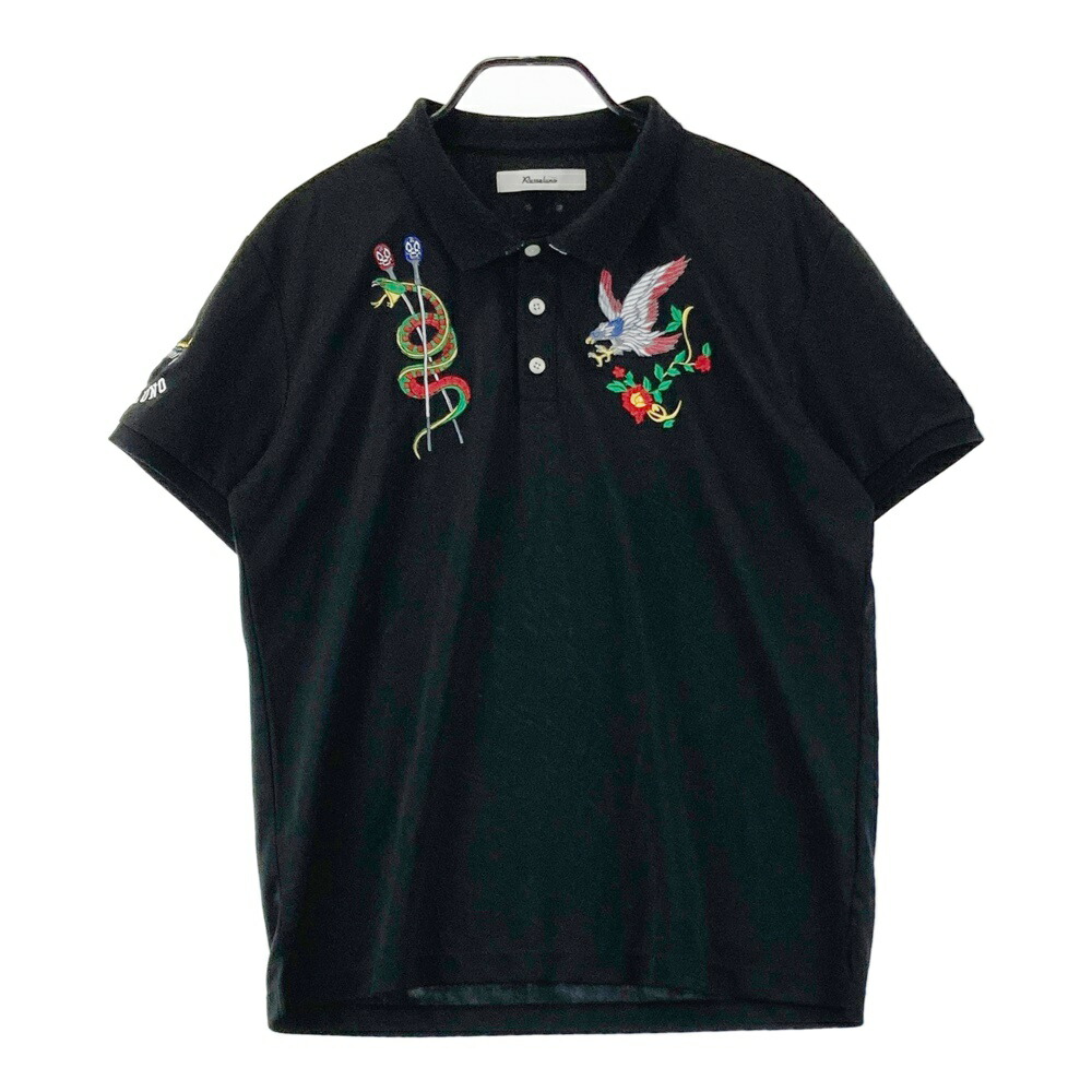 RUSSELUNO ラッセルノ  半袖スポーツシャツ  黒いこと系 6 【中古】ゴルフ御召しもの メンズ