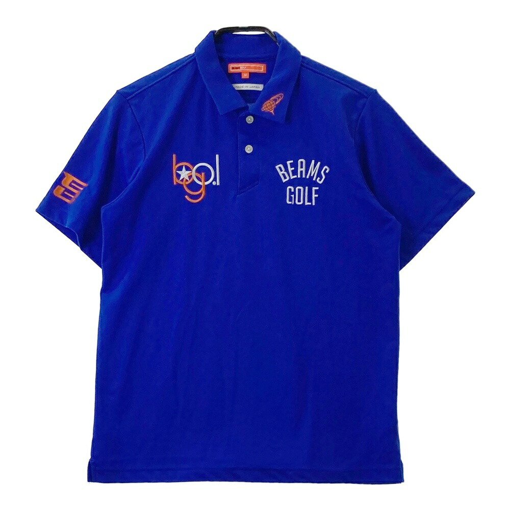 BEAMS GOLF ビームスゴルフ  半袖スポーツシャツ  青色系 M 【中古】ゴルフお召しもの メンズ