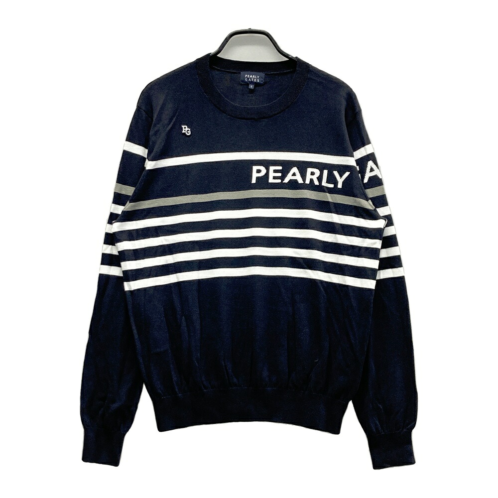 PEARLY GATES パーリーゲイツ 2024年モデル クルーネック 長袖ニットセーター ネイビー系 6 【中古】ゴルフウェア メンズ|中古ゴルフウェア通販STST
