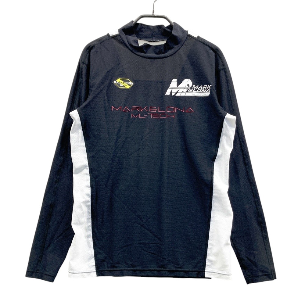 MARK\u0026LONA マークアンドロナ 2024年青写真 モックネック 長袖プルオーバー メッシュ  黒いこと系 44 【中古】ゴルフお召しもの メンズ