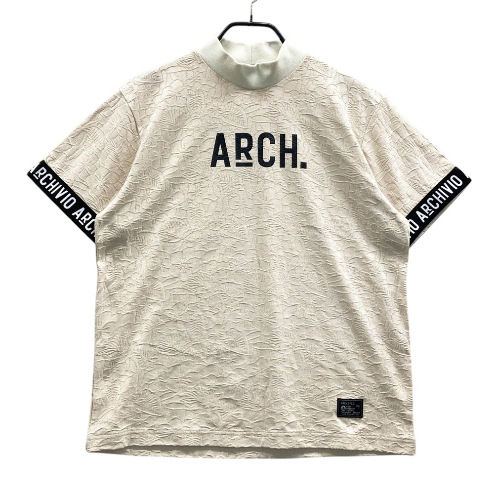 ARCHIVIO アルチビオ  ハイネック 半袖ティーシャツ ティーシャツ 花 総柄 ベージュ系 46 【中古】ゴルフ御召しもの メンズ