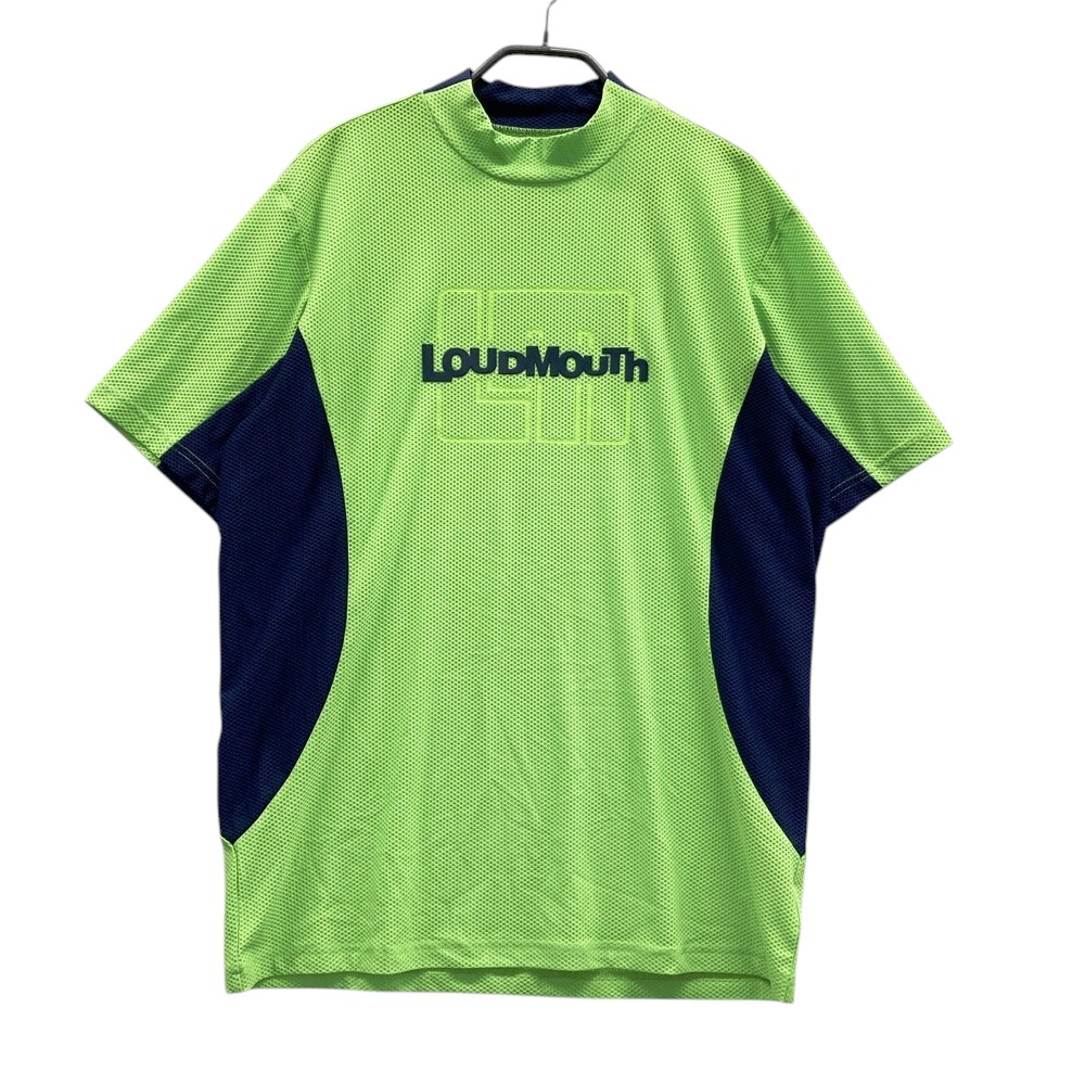 LOUD MOUTH ラウドマウス 2026年青写真 メッシュ モックネック 半袖プルオーバー  緑であること系 L 【中古】ゴルフお召しもの メンズ