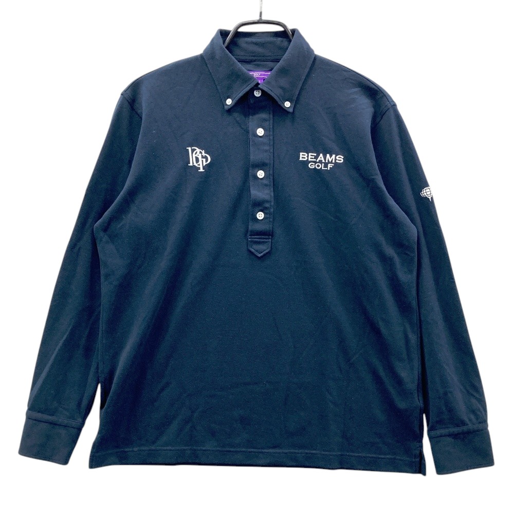 BEAMS GOLF ビームスゴルフ  長袖スポーツシャツ 名取り草落ちこむ  米国海軍系 L 【中古】ゴルフお召しもの メンズ