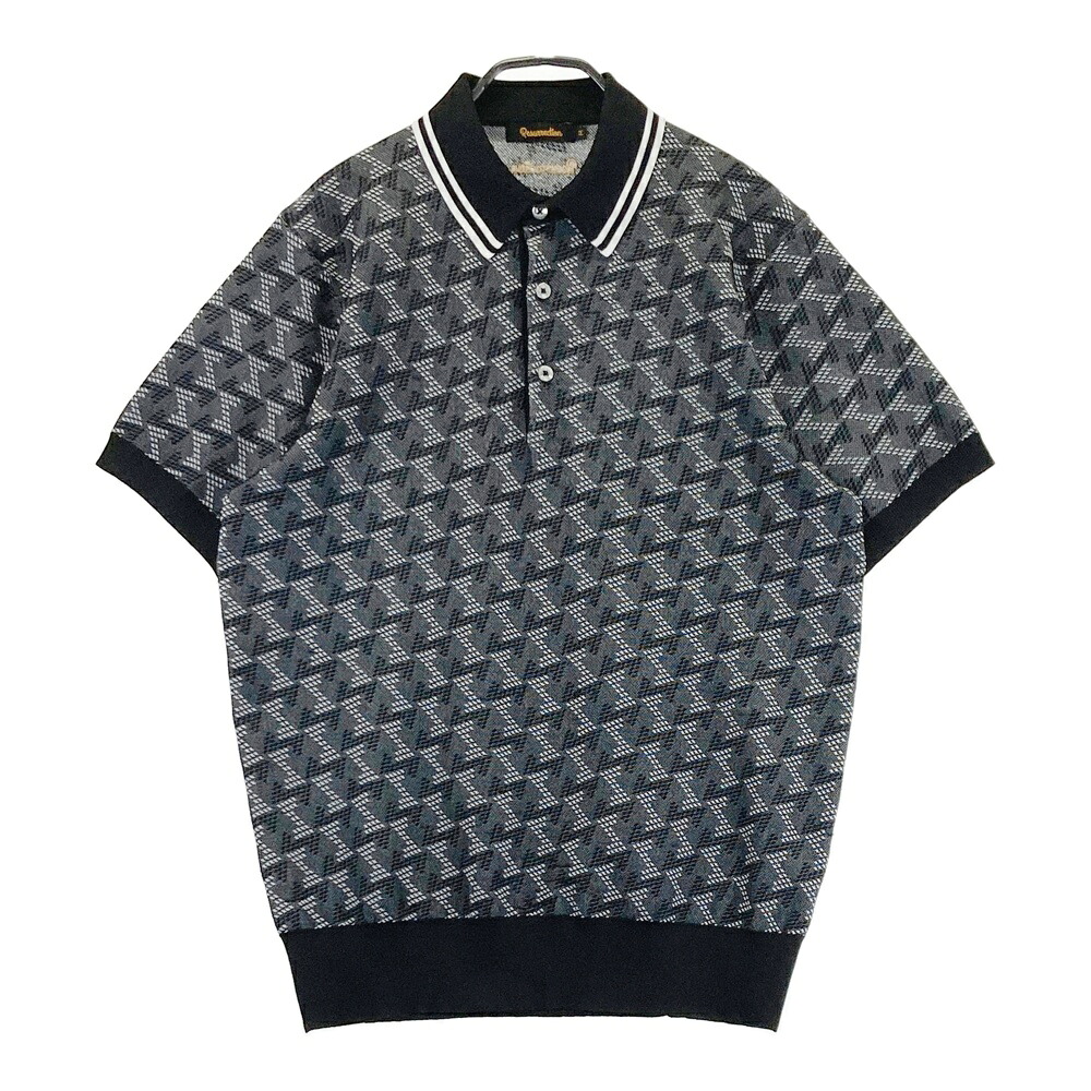 RESURRECTION レザレクション  半袖 スポーツシャツ 総柄 薄墨色系 M 【中古】ゴルフ御召しもの メンズ