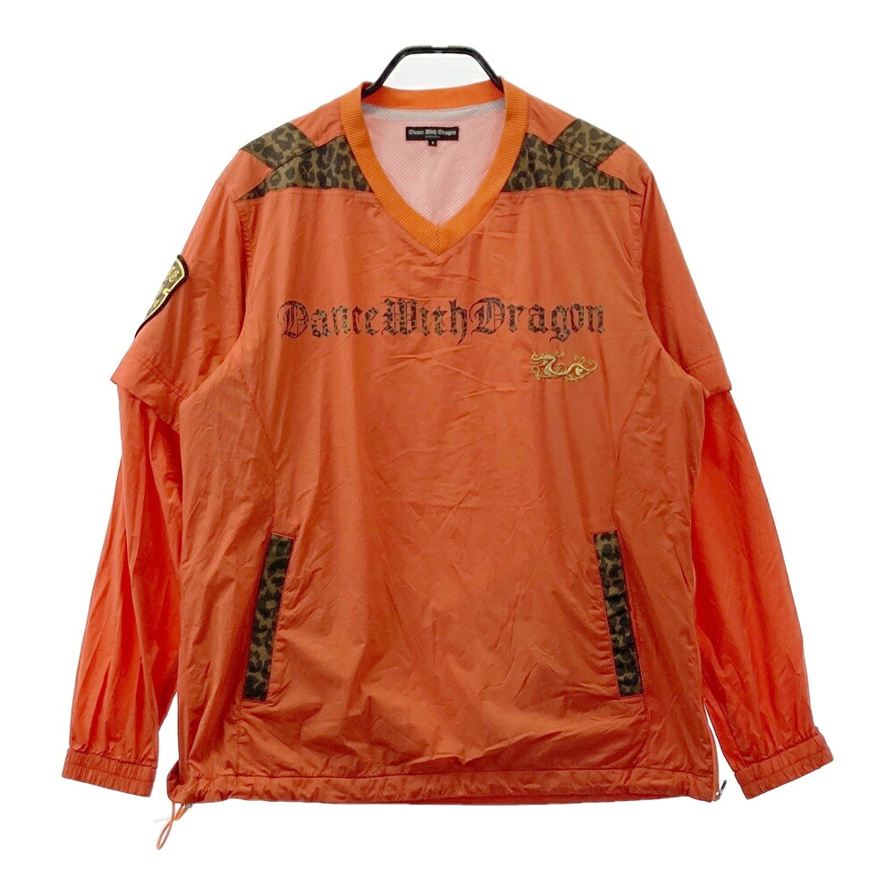 DANCE WITH DRAGON ダンスウィズドラゴン 2WAY 裏メッシュ 長袖ブルゾン オレンジ系 4 【中古】ゴルフウェア メンズ|中古ゴルフウェア通販STST