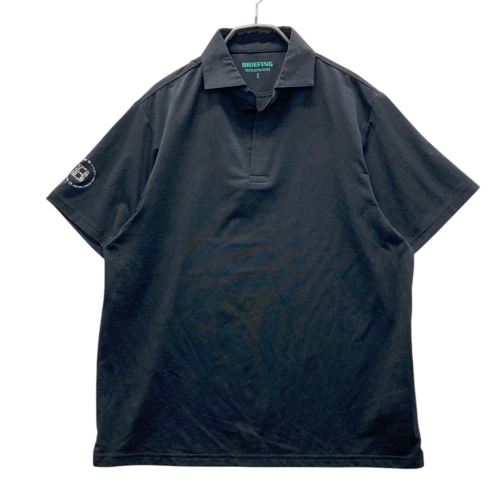 BRIEFING GOLF ブリーフィング 2024年青写真 半袖スポーツシャツ 旗がしら  黒いこと系 S 【中古】ゴルフお召しもの メンズ