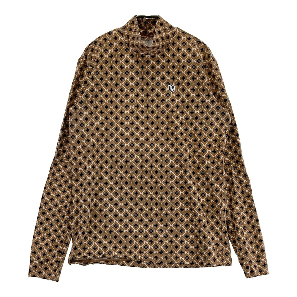 PEARLY GATES パーリーゲイツ ハイネック 長袖Tシャツ 総柄 ブラウン系 6 【中古】ゴルフウェア メンズ｜中古ゴルフウェア通販STST