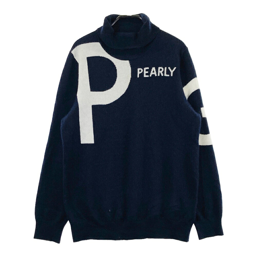 PEARLY GATES パーリーゲイツ 2024年モデル カシミヤ タートルネック ニットセーター ネイビー系 4 【中古】ゴルフウェア メンズ|中古ゴルフウェア通販STST