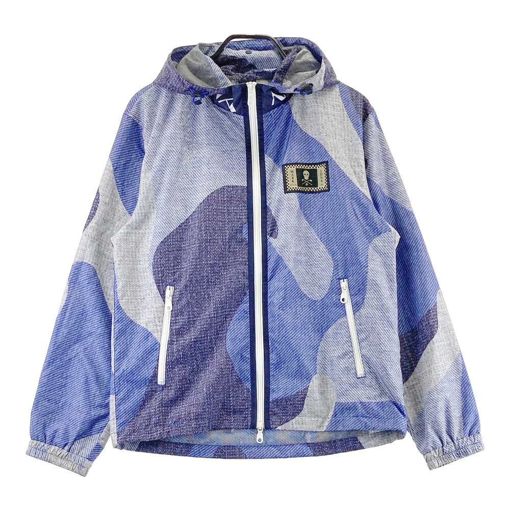MARK&LONA マークアンドロナ フード付 ジップジャケット 裏メッシュ 総柄 ネイビー系 48 【中古】ゴルフウェア メンズ｜中古ゴルフウェア通販STST