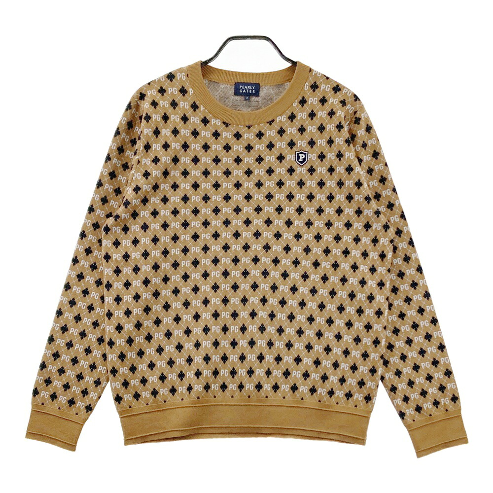PEARLY GATES パーリーゲイツ 長袖ニットセーター 総柄 ブラウン系 6 【中古】ゴルフウェア メンズ|中古ゴルフウェア通販STST