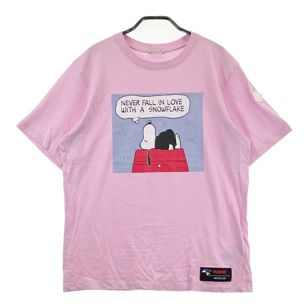 MONCLER モンクレール ×PEANUTS 半袖Tシャツ スヌーピー ピンク系 S 【中古】メンズ|中古ゴルフウェア通販STST