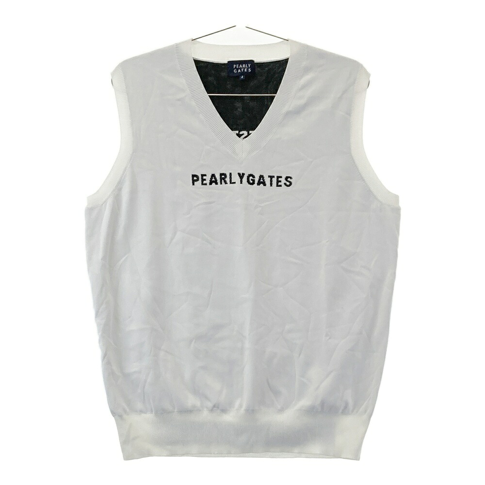 PEARLY GATES パーリーゲイツ ニットベスト ホワイト系 4 【中古】ゴルフウェア メンズ｜中古ゴルフウェア通販STST