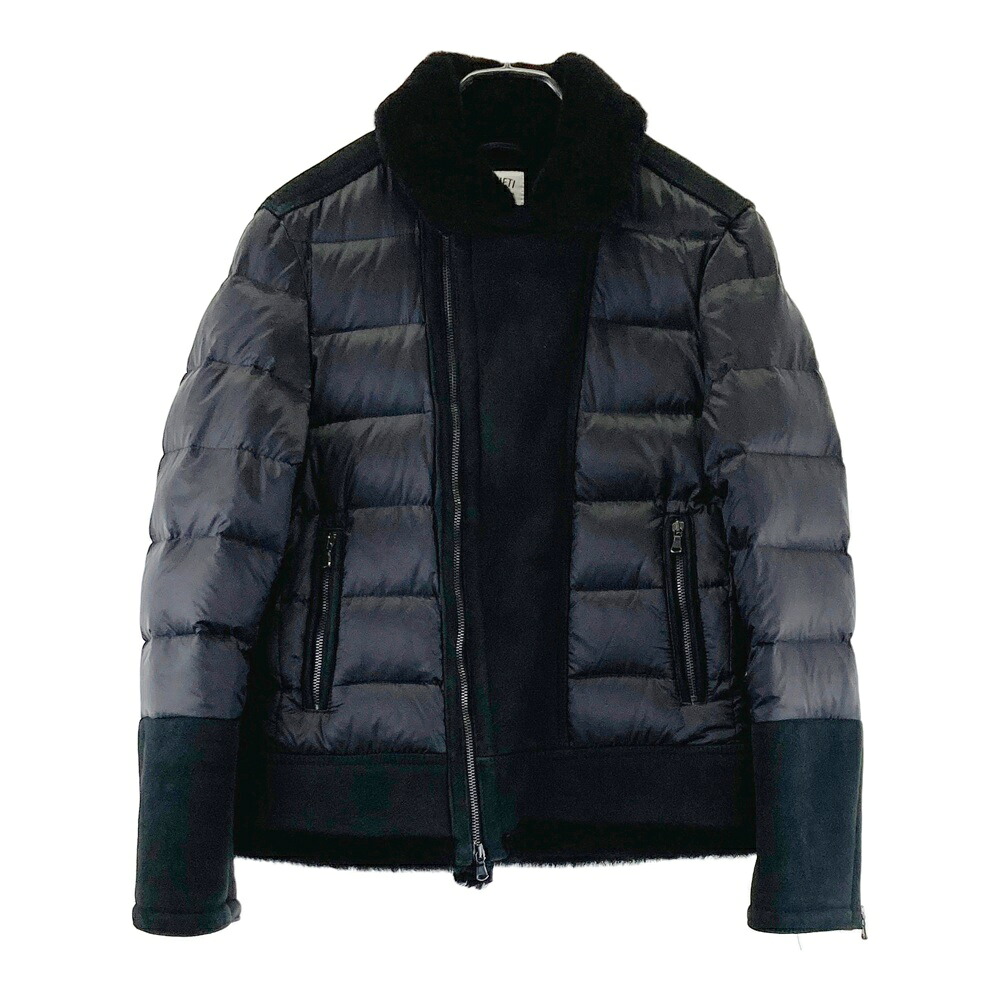 EMMETI エンメティ 切替 ダウンジャケット ムートン ブラック系 46 【中古】メンズ|中古ゴルフウェア通販STST