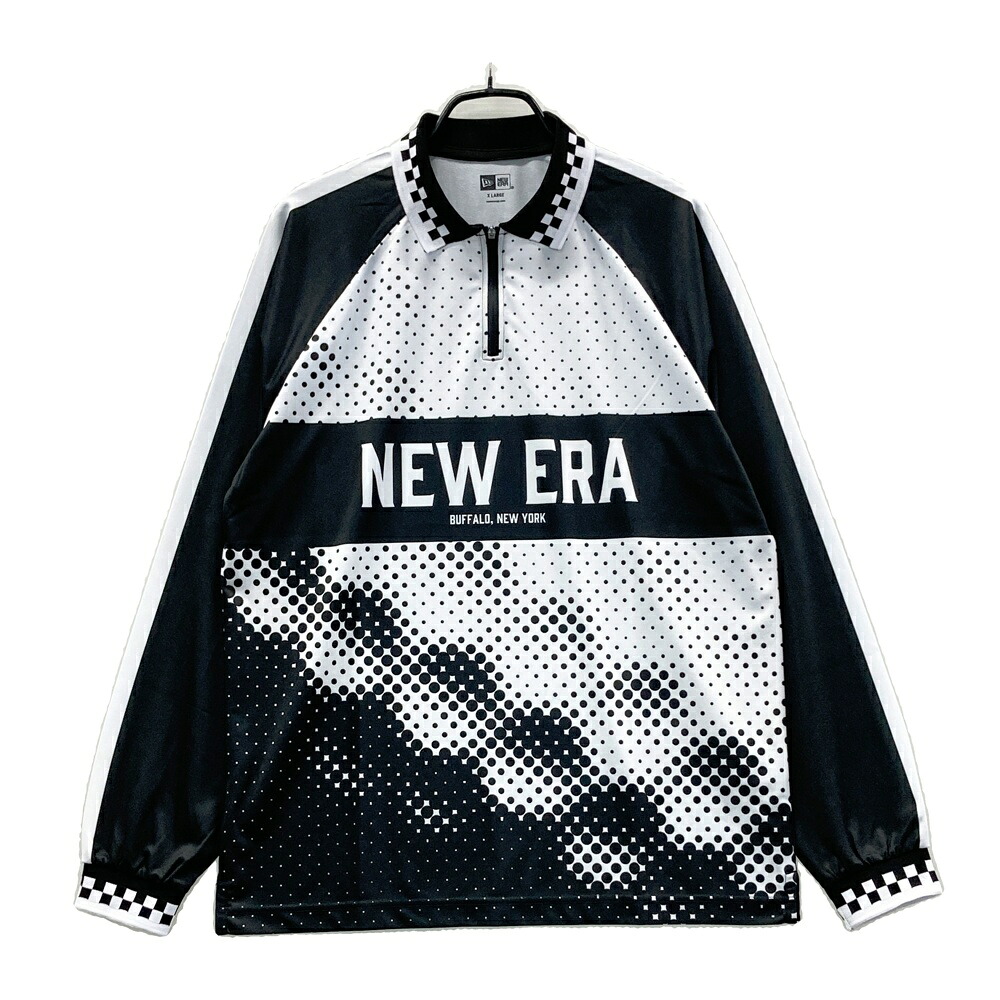 NEW ERA ニューエラ 2025年モデル ハーフジップ ロゴ長袖ポロシャツ 総柄 ブラック系 X LARGE 【中古】ゴルフウェア メンズ|中古ゴルフウェア通販STST