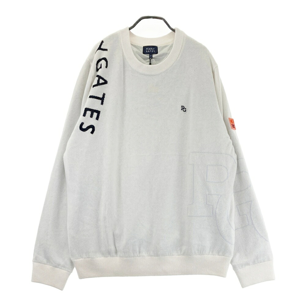 PEARLY GATES パーリーゲイツ 2025年モデル 裏地付 ニットセーター ビッグロゴ ホワイト系 7 【中古】ゴルフウェア メンズ|中古ゴルフウェア通販STST