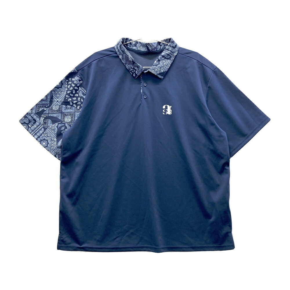 STCH SEVENTYTWO CLUBHOUSE ×ANTIQUA GOLF 半袖ポロシャツ バンダナ柄 ネイビー系 LXL 【中古】ゴルフウェア メンズ|中古ゴルフウェア通販STST