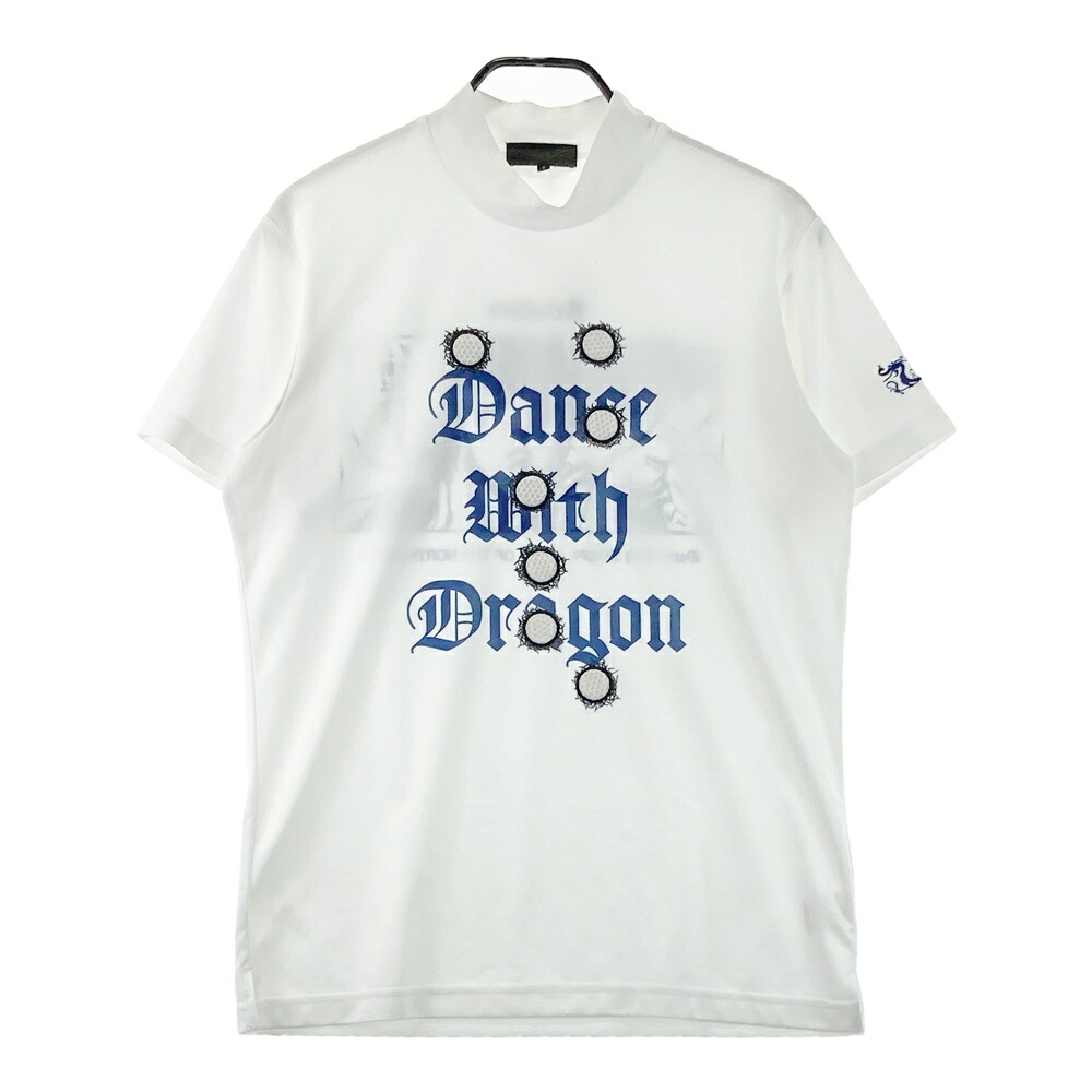 DANCE WITH DRAGON ダンスウィズドラゴン &times;北斗の拳 ハイネック 半袖Tシャツ ドラゴン刺繍 ホワイト系 3 【中古】ゴルフウェア メンズ｜中古ゴルフウェア通販STST 13,675円