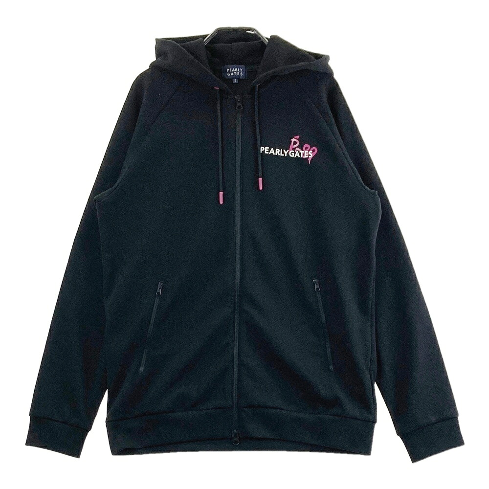 PEARLY GATES パーリーゲイツ フード付 ジップジャケット ロゴプリント ブラック系 5 【中古】ゴルフウェア メンズ｜中古ゴルフウェア通販STST 12,936円