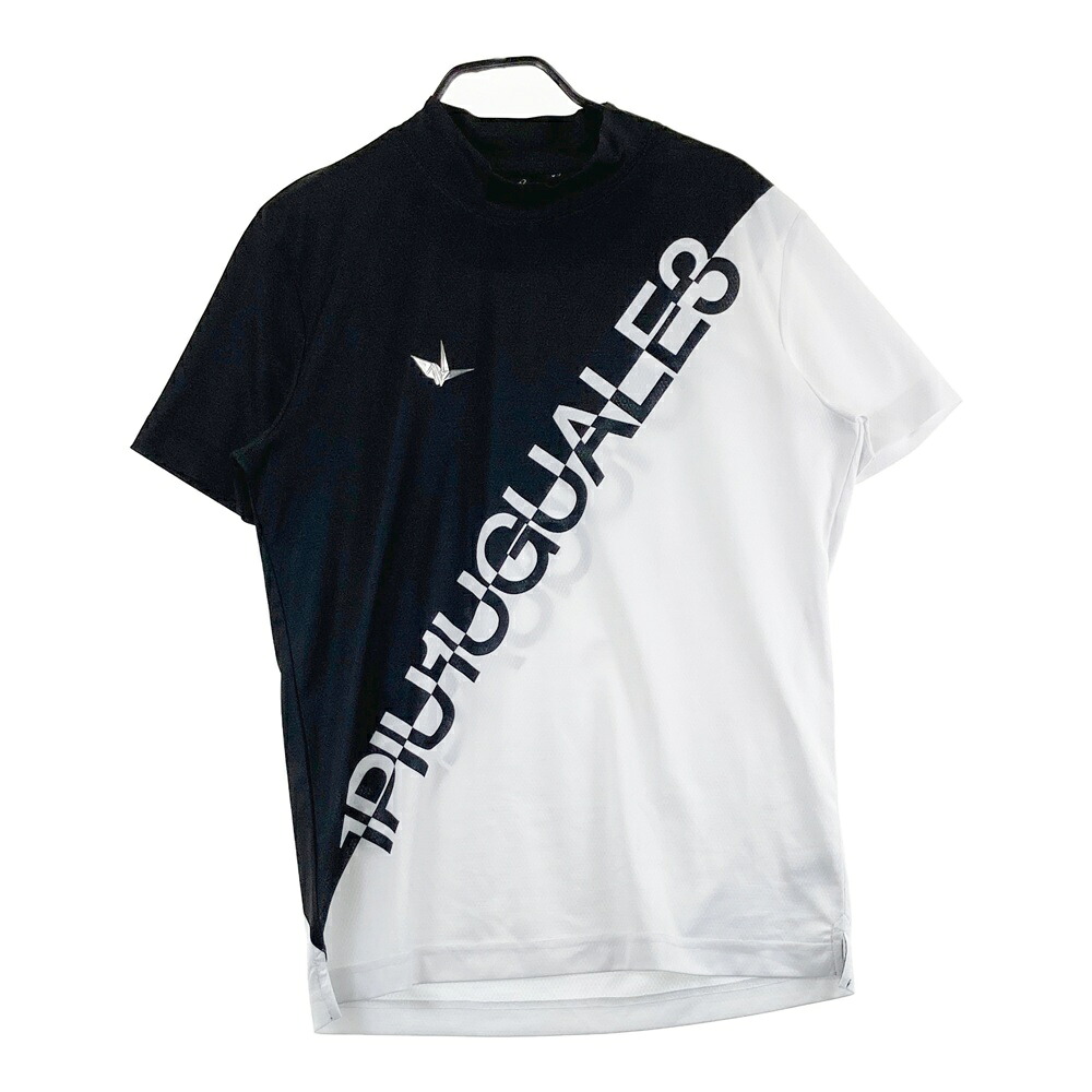 1PIU1UGUALE3 GOLF ハイネック 半袖Tシャツ ロゴ ブラック系 5 【中古】ゴルフウェア メンズ｜中古ゴルフウェア通販STST