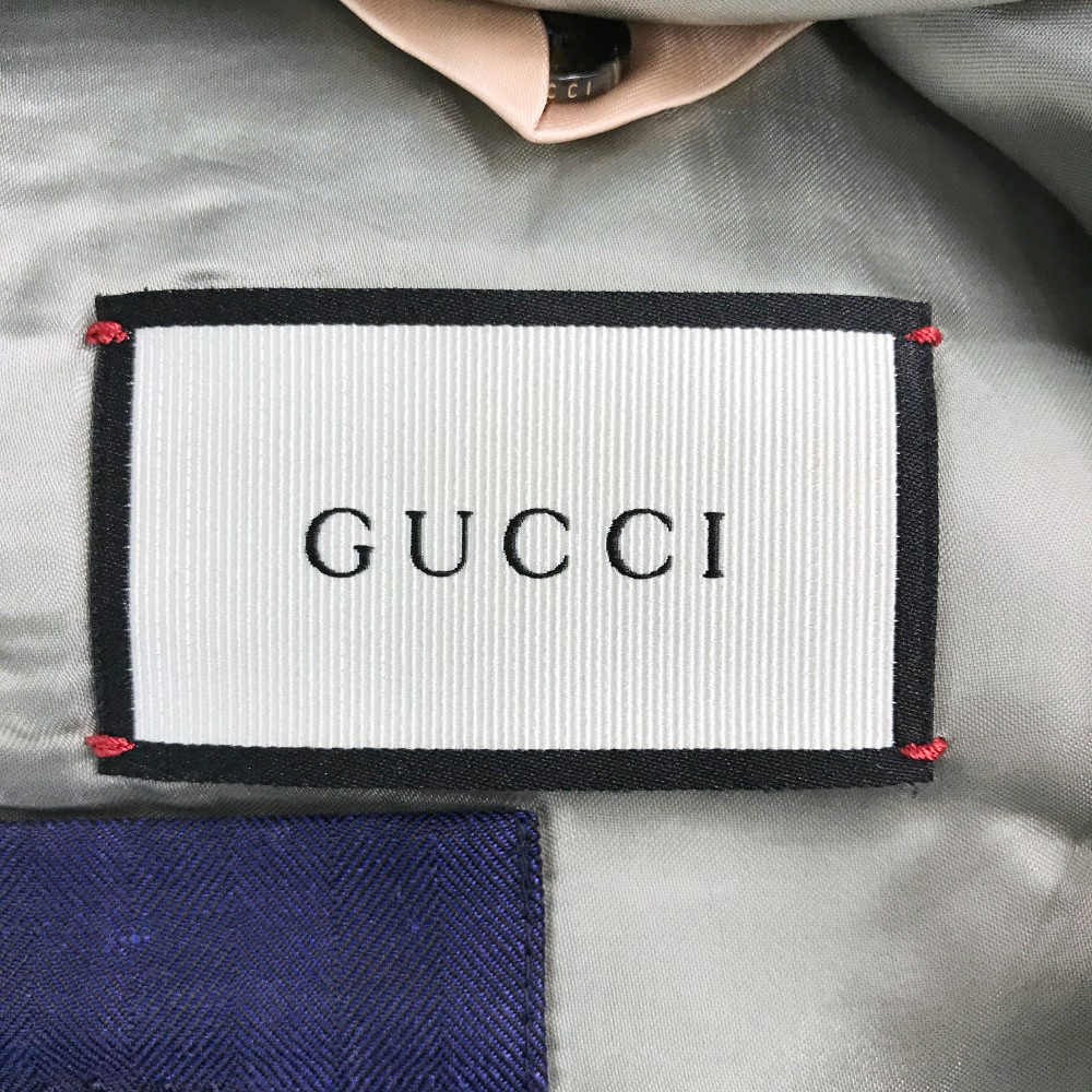 GUCCI グッチ セットアップ ネイビー系 スーツ ヘリンボーン 46 メンズ