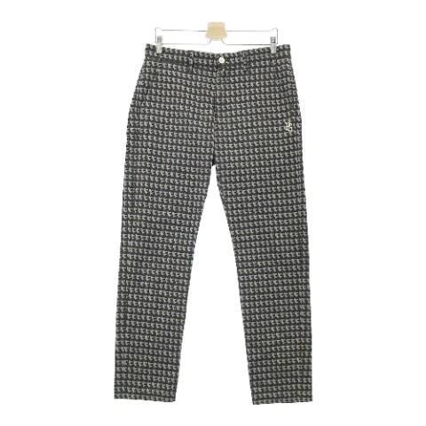 PEARLY GATES パーリーゲイツ ×PEANUTS ストレッチパンツ スヌーピー総柄 ネイビー系 5 【中古】ゴルフウェア メンズ