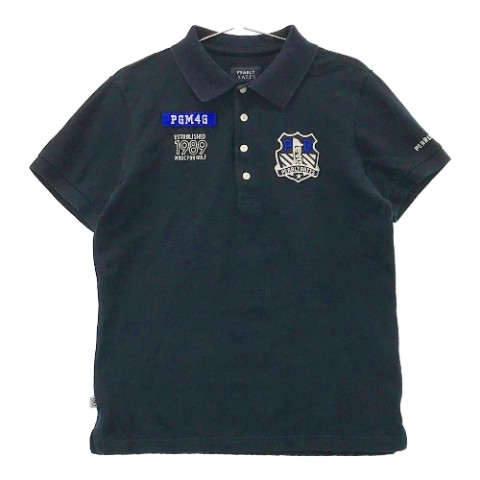PEARLY GATES パーリーゲイツ 半袖ポロシャツ ネイビー系 4 【中古】ゴルフウェア メンズ