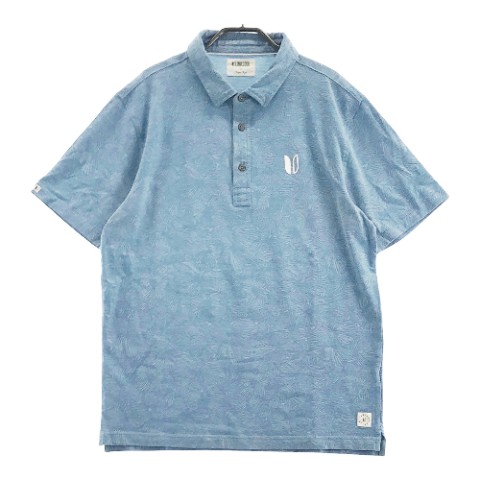 LINKSOUL リンクソウル 半袖ポロシャツ 総柄 ブルー系 M 【中古】ゴルフウェア メンズ画像