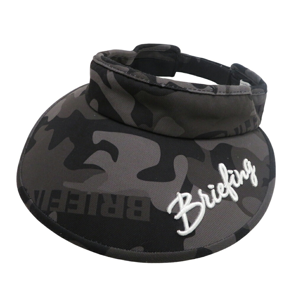 BRIEFING GOLF ブリーフィング BRG201W40 サンバイザー 偽装 合鴨フラ柄 黒いこと系 FREE 【中古】ゴルフお召しもの