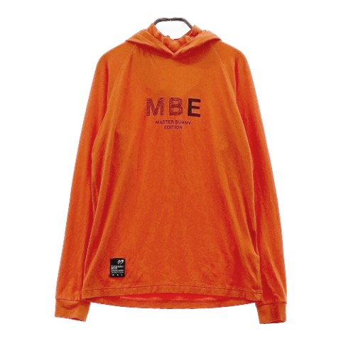 MASTER BUNNY EDITION マスターバニーエディション 2022年モデル 起毛 フード付 長袖Tシャツ オレンジ系 5 【中古】ゴルフウェア メンズ