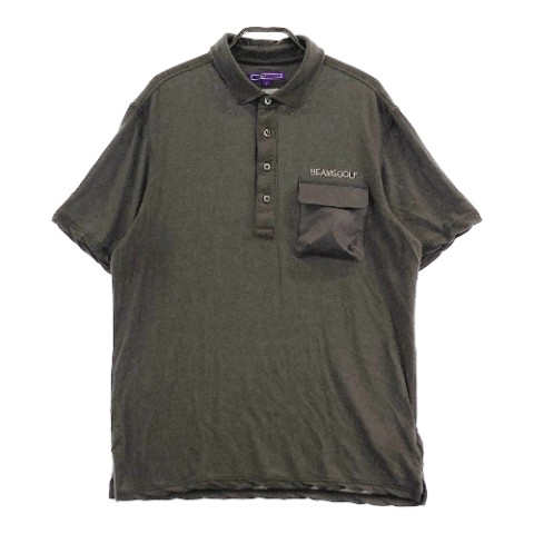 BEAMS GOLF ビームスゴルフ 2023年モデル カシミヤ混 半袖ポロシャツ グレー系 L 【中古】ゴルフウェア メンズ