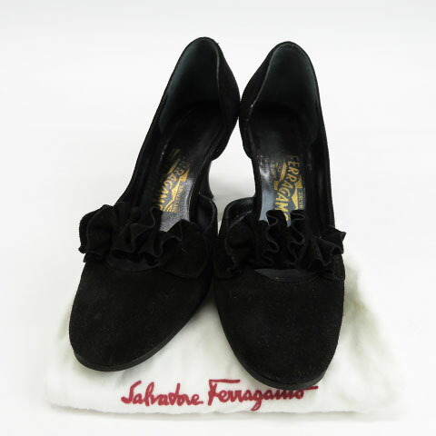 Salvatore Ferragamo サルヴァトーレ フェラガモ リボン パンプス ブラック系 6 【中古】レディース