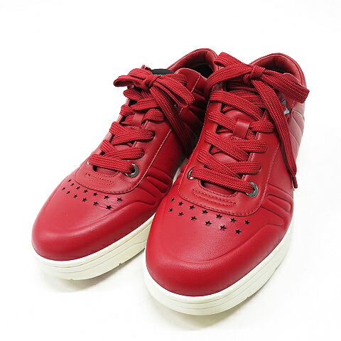 JIMMY CHOO ジミーチュウ  なめし革スニーカー  赤いこと系 41 【中古】メンズ