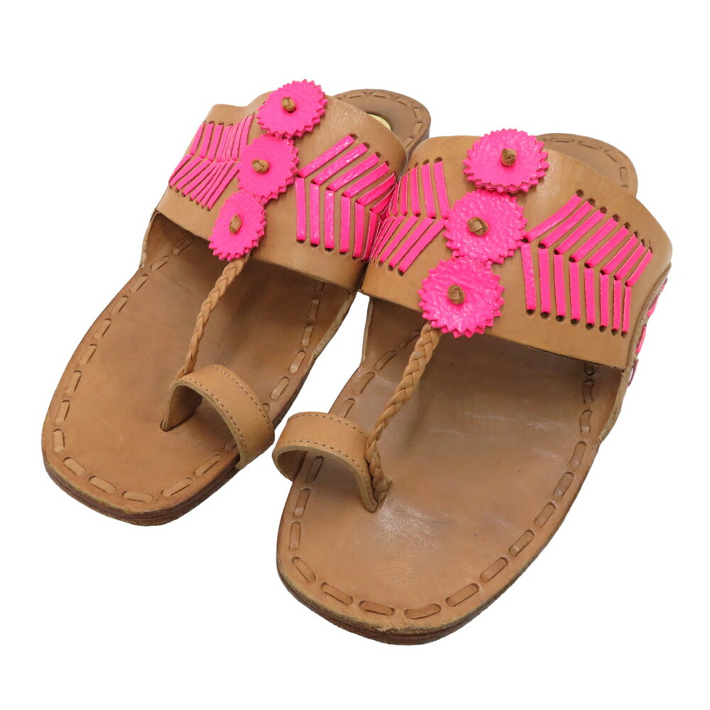TORY BURCH トリーバーチ レザーサンダル ブラウン系 6M 【中古】レディース