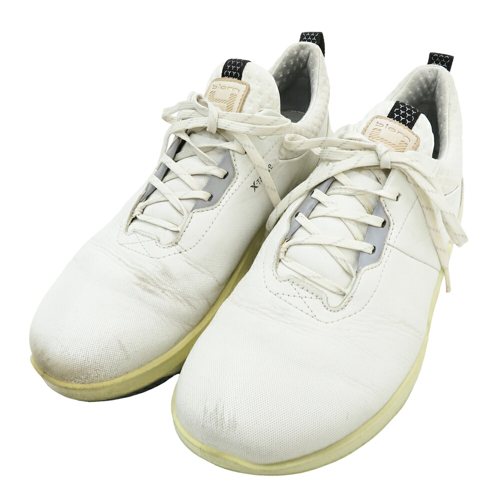 ecco エコー BIOM HYBRID4 108204 01007 スパイクレスゴルフシューズ ホワイト系 EU/40 【中古】ゴルフウェア メンズ