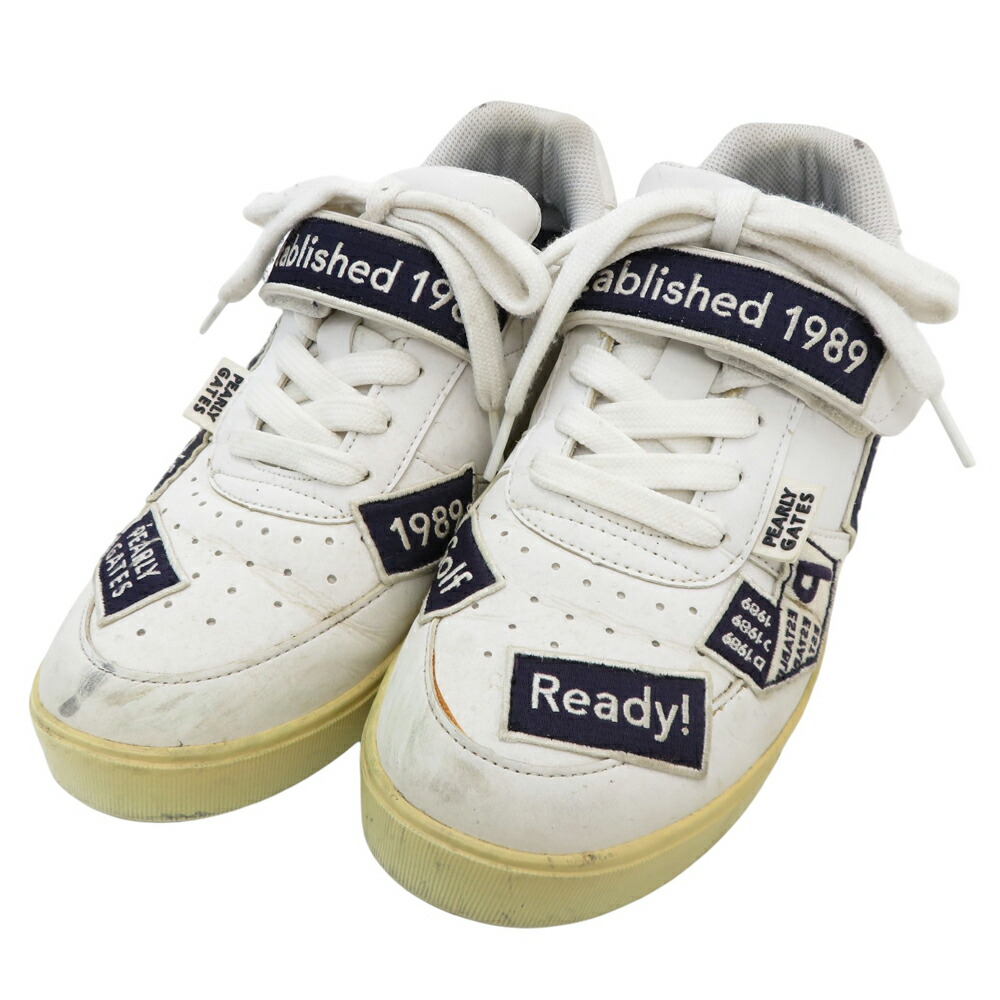 【新品】PEARLY GATES ピンク×ブラックネイビー シューズ 24.5 PEARLY GATES（パーリーゲイツ）の「【PEARLY GATES】PINK