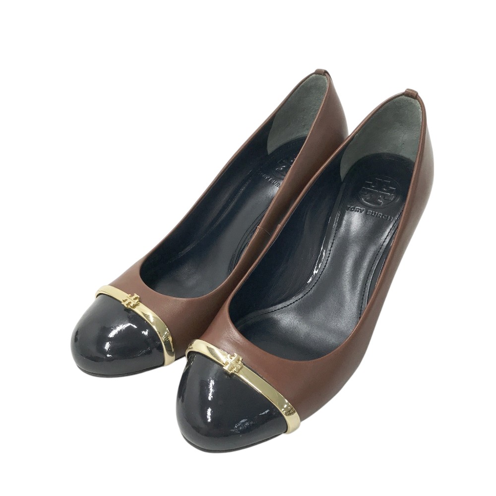 在庫一掃！TORY BURCH チャンキーヒールパンプス 24cm ネイビー 在庫一掃！TORY BURCH チャンキーヒールパンプス 24cm ネイビー
