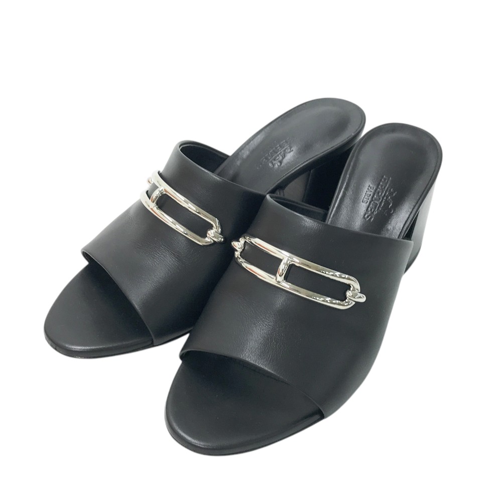 HERMES エルメス  サンダル カミラ  黒いこと系 36 【中古】メンズ