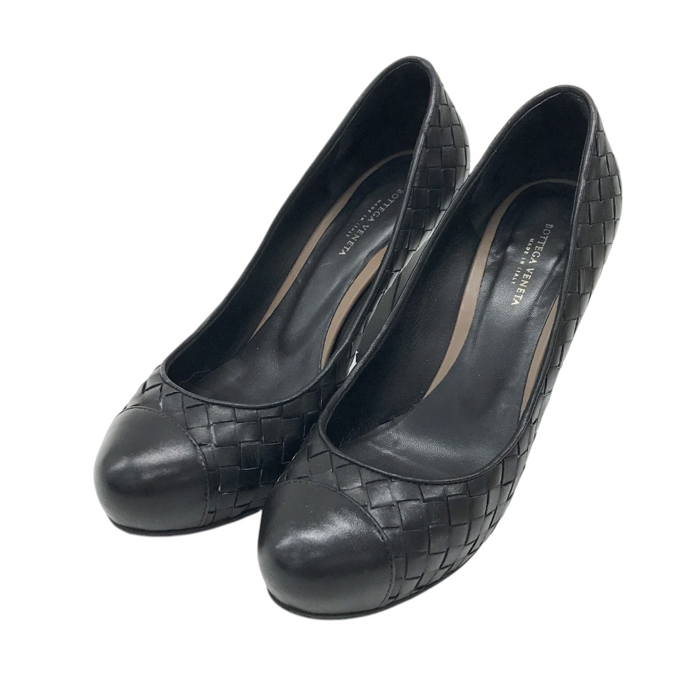 BOTTEGA VENETA ボッテガ ヴェネタ パンプス イントレチャート ブラック系 36 1/2 【中古】レディース