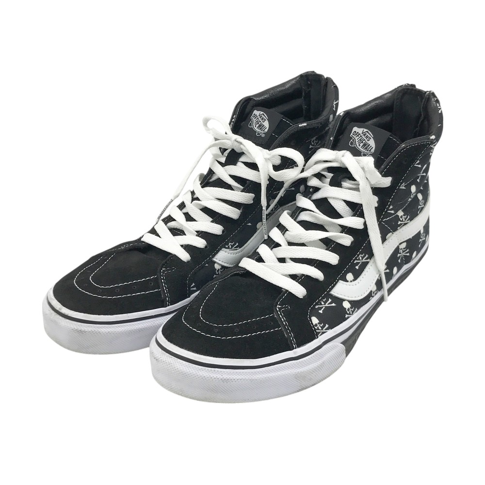 VANS ヴァンズ  滑るご機嫌 スニーカー V380 SK8-HIOG スカル 総柄 黒いこと系 27 【中古】メンズ