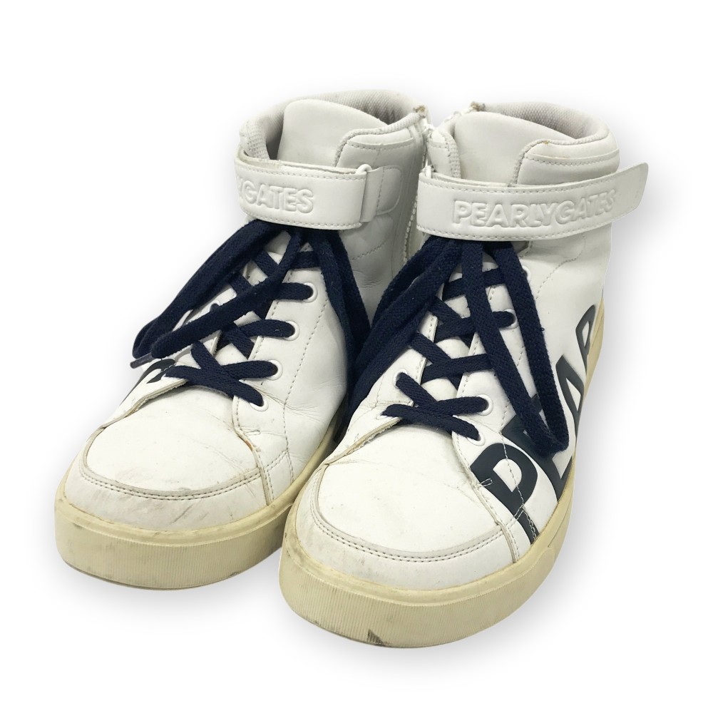 パーリーゲイツ　ホワイト レザーハイカットシューズ 27cm パーリーゲイツ ホワイト レザーハイカットシューズ 27cm
